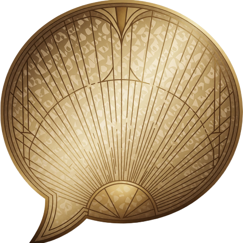 Art Deco gold chat bubble ornament representing conversation starters for online dating over 45
